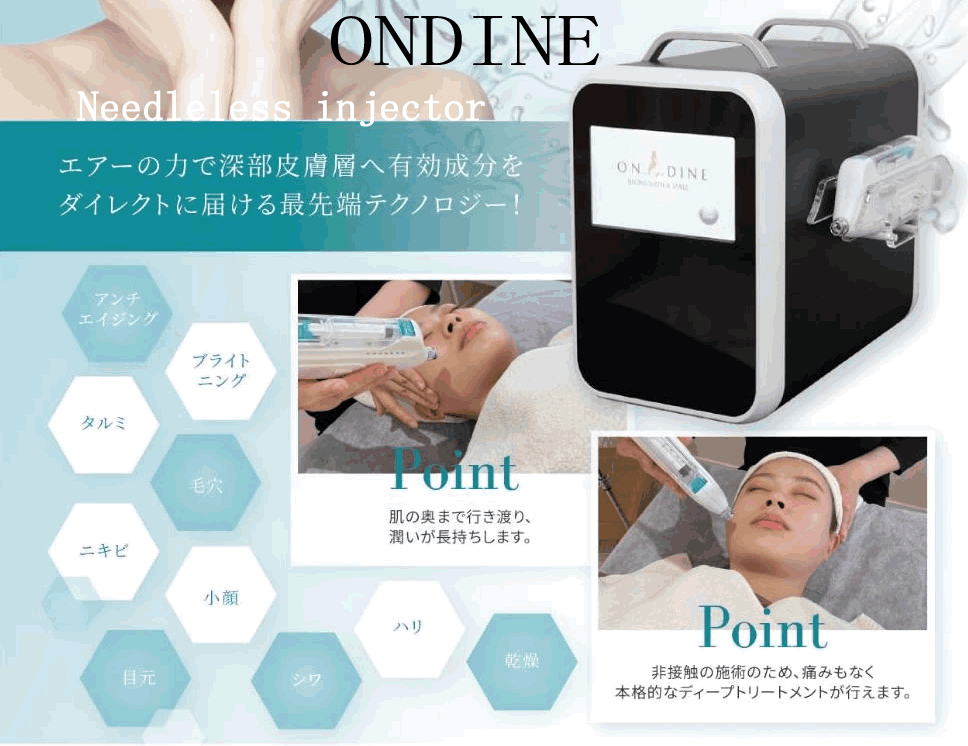 ニードルレスインジェクター ONDINE 針を刺さない無痛美容液導入