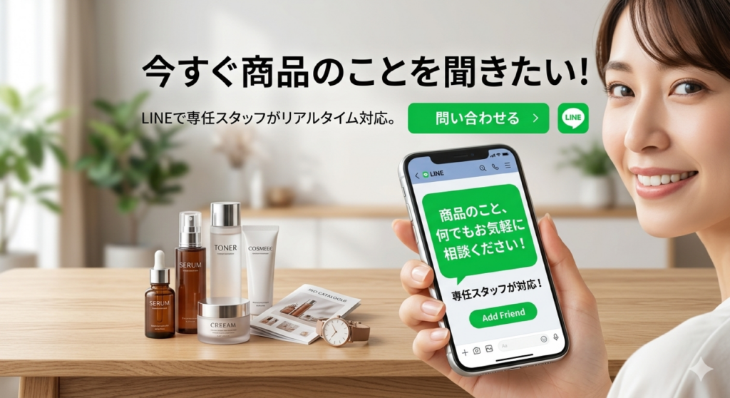 LINEで商品の問い合わせ